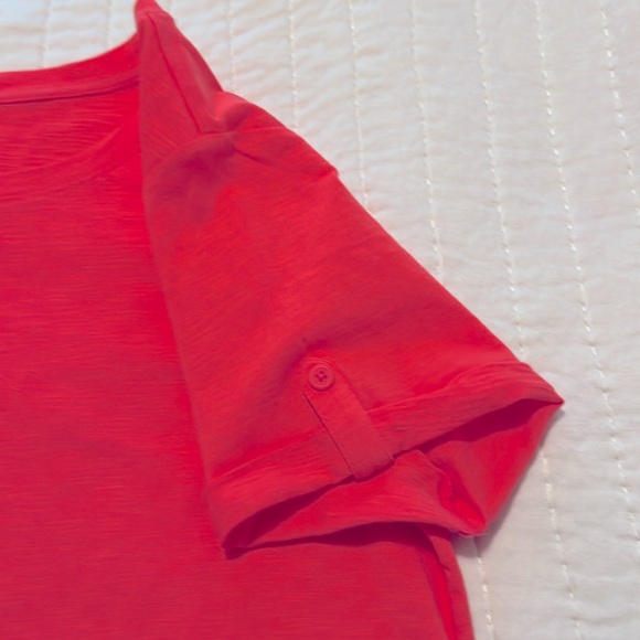 Crew neck shirt. Talbots Brand. Coral colored. XL - Picture 2 of 3
